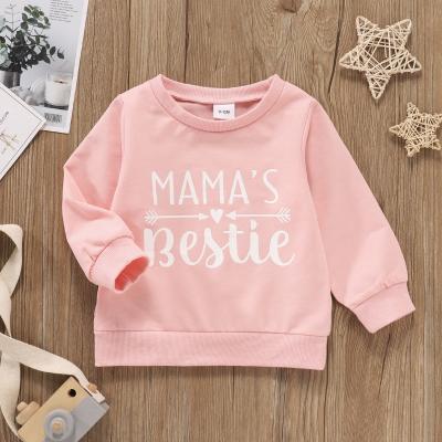 China K052 Girl Breathable Round Neck Hoodie With Kid's Alphabet Print Kids Matched Clothing Long Sleeve Smocked Hoodie for sale