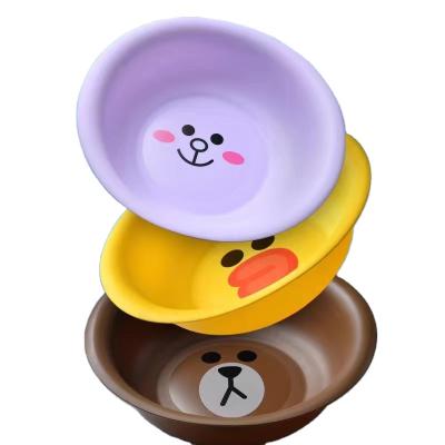 China Sustainable Hot Selling Plastic Cute Washbasin Bathroom Supplies Wash Basin For Kid Shower Baby Plastic Washbasin for sale