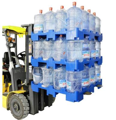 China 5 Gallon Single Sided Plastic Water Bottle Pallet Rack For Storage for sale