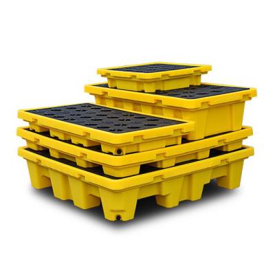 China Stackable Chemical Oil Industry Used Plastic Spill Pallet 1300X1300X150mm for sale