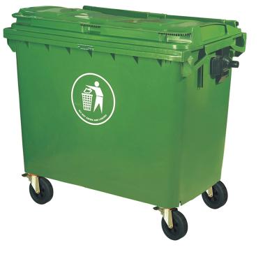 China Stocked Virgin HDPE Material Spare Pedal For 1100 Liter Large Size Movable Plastic Waste Bin Bin Waste Bins for sale