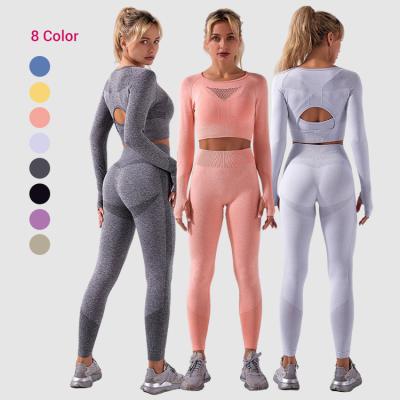 China New Design Seamless Gym Women's Breathable Spandex Yoga Sets No Logo Free Sample Custom Low Moq for sale