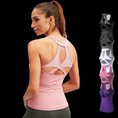 China Women Yoga Tank Top Gym Fitness Breathable Quick Dry Sport Running Sporty Sexy Women's Workout Tank Tops T Shirt Ladies Female Custom Logo for sale