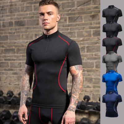 China QUICK DRY Sports Running Bodybuilding Fitness Gym Shirt Sporty Men for sale