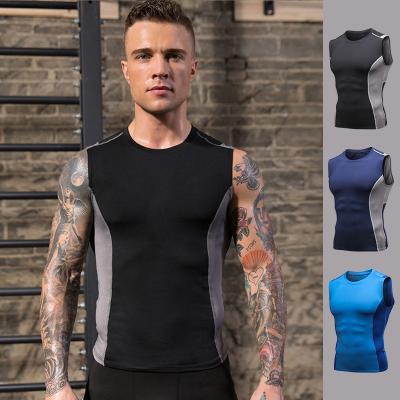 China QUICK DRY Mens Tank Top Muscle Vest Bodybuilding Slim Tank Tops Mens Gym Sleeveless Sports Tank Tops for sale