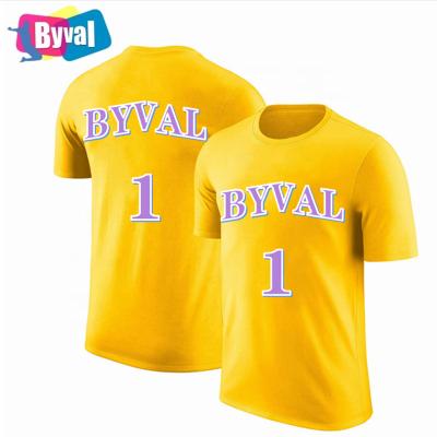 China Byval Anti Wrinkle Mens Fabric Custom 100% Cotton Silk Screen Printing With Your Design Logo Latest Style Crew Neck Shorts Sleeves T-shirts for sale