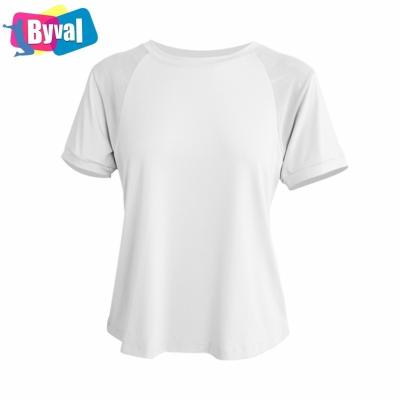 China High Quality Breathable Mesh Sports Short Sleeve Running Shirts Logo Polyester Women Anti-wrinkle Summer Comfort T-shirts Custom Made Women Anti-Wrinkle for sale