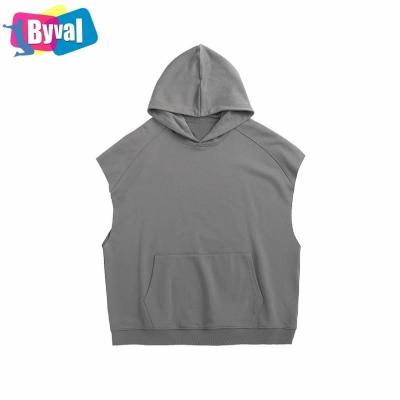 China Wholesale Anti-Wrinkle Men's Anti-Wrinkle New Arrival Mask Custom Logo Printing Sleeveless Pullover Gym Hoodies Cotton Hoodies For Men for sale