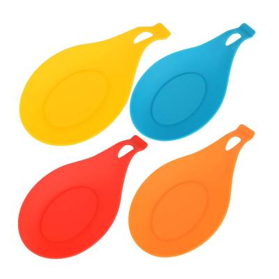 China Sustainable Rest / Silicone Spoon Holder Set - Heat Resistant Kitchen Utensil Holder Holder BPA 4 Free Pieces for sale