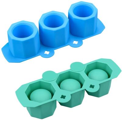 China Viable Silicone Ice Shot Glass Molds Candle Prepare Silicone Pan Soap Molds 3 Cavities Flower Plant Pot Silicone Molds for sale