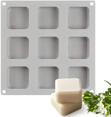 China Yongli 9 Cavities Silicone Soap Candle Handmade Lotion Bar Mold Viable Square Silicone Mold For Soap Making for sale