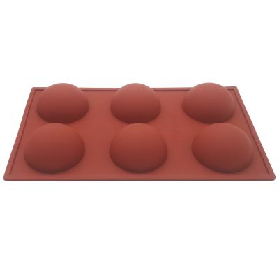 China Viable Round Semicircle Cake Soap Mold 6 Holes Silicone Cake Mold For Chocolate for sale