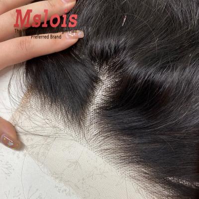 China Healthy Natural Color 6x6 HD Small Natural Swiss Lace Body Wave Hair Mslois Luster Knot Frontal Lace Frontal for sale