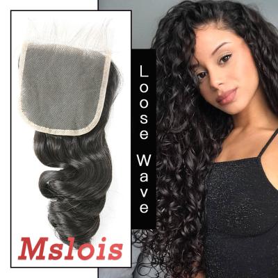 China Luster Mslois Preplucked Virgin Hair Wave 4x4/5x5 Lace Closure Healthy Natural Loose Sheer Lace Virgin Hair for sale