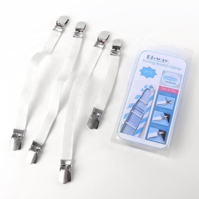 China Easy to Attach and Remove Ironing Board Cover Clips, Set of 4 Elastic Sheet Clips, Sheet Holders for sale