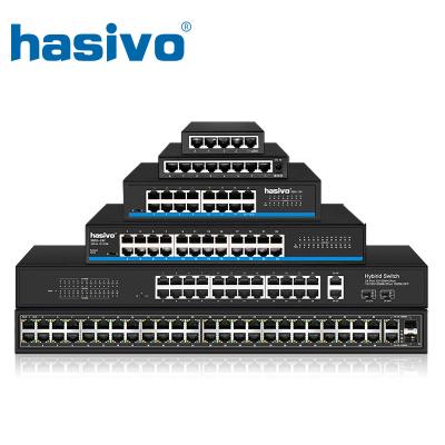 China Support 5 VLAN 8 16 24 48 Ethernet Port VLAN 10/100M Network Switch FO Slot Networks Monitoring Desktop Ethernet Switch for sale