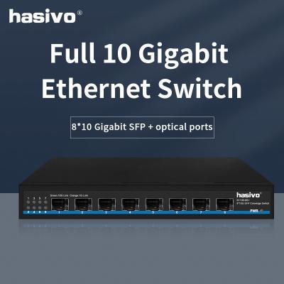 China 8 * 10M/100M/1000M/2.5G/10G SFP Switch Ethernet Network Desktop Switch 160G for sale