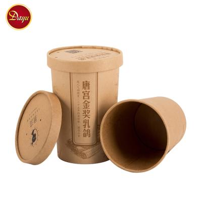 China Recycled Materials Kraft Paper Soup Cup Take Away Food Container Kraft Paper Soup Tub Pail for sale