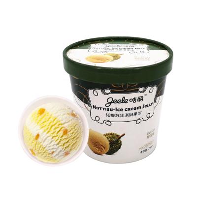 China Recyclable Single Wall Disposable Ice Cream Sundae Cup With Printing Paper Lid for sale