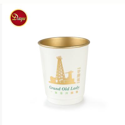 China Recycled Materials Double Wallpaper Coffee Cup Gold Foil And Gold Foil Stamping Logo for sale