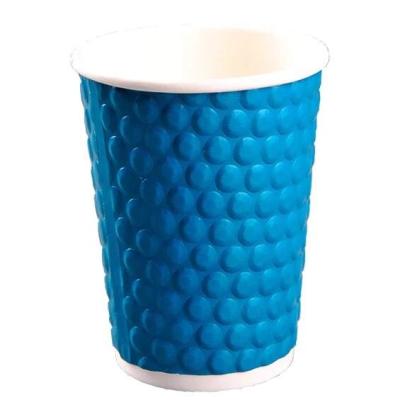 China Recycled Materials Wave Wallpaper Cup For Hot And Cold Drinks Coffee Paper Cup Double Wall for sale