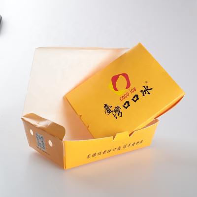 China Disposable Disposable Printed Paper Food Packaging Take Away Leakproof Paper Box Lunch Box for sale