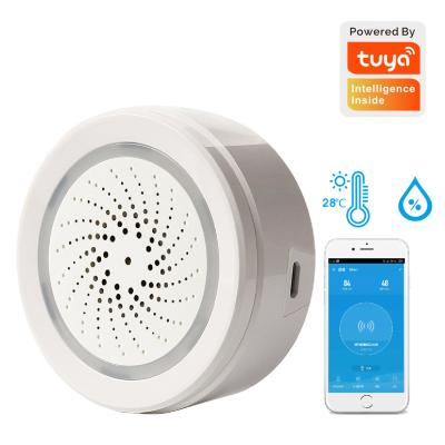 China Smart Trigger Alarm Tuya Life Alarm Siren with Temperature and Humidity Detection for Home Security Smart App Remote Control Light Sound for sale