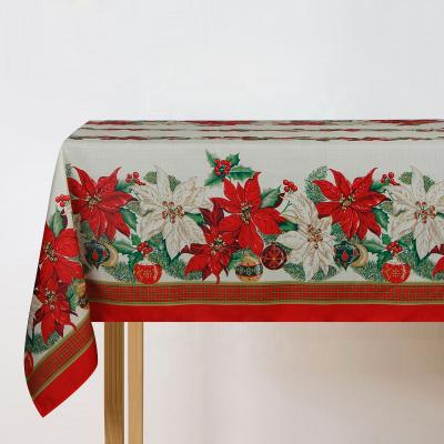 China Christmas Flower Home Decoration Table Cloth Season Sale Table Cloth Wholesale Polyester Waterproof Table Cover for sale