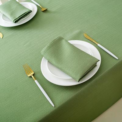 China Waterproof Polyester Herringbone Tablecloth Table Cover Hotel Tablecloth for sale