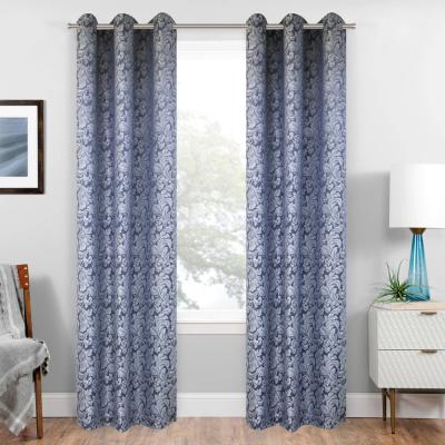 China Fire Retardant Damask Window Curtain With Grommets Brand Curtain Polyester Jacquard Wholesale Window Curtain for sale