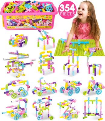 China Creative Construction Toy Building Toy Exercise N Game STEM Building Block Pipe Locks Tube Building Sensory Preschool Educational Learning Toy for sale