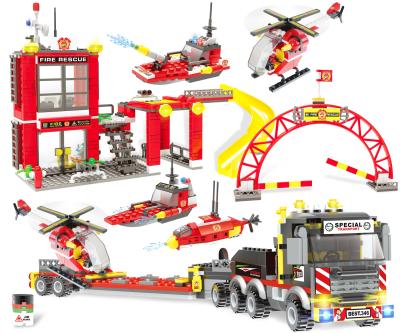 China Bricks Toy Creative Construction Play Set Construction Toy Construction Toy City Fire Station Building Toy Exercise N Kids Best Study Role Play Toy Gift for sale