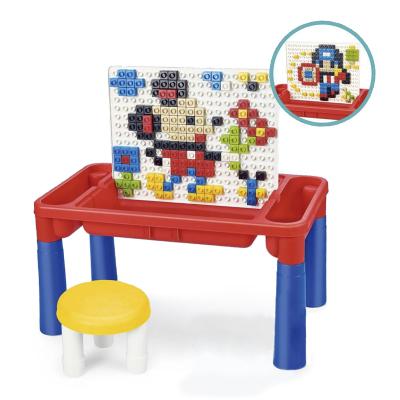 China DIY TOY Kids 5-in-1 Multi Activity Table Set With Large Building Block 150PCS Compatible Legolyin Bricks Toy Play Table Include 1 Chair for sale