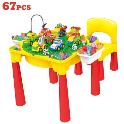 China DIY TOY Kids 3-in-1 Multi Activity Table Set 67PCS Elephant Blocks Compatible Bricks Toy Play Table Includes 1 Chair and Table with Storage for sale