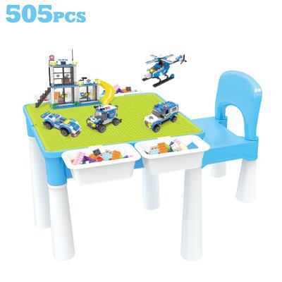 China DIY TOY Multifunction Kids Plastic Block Toy Activity Play DIY Table with Storage Box and Compatible Building Block 407PCS Legoinglys City Toy for sale