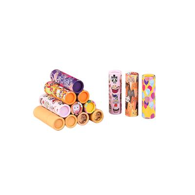 China Eco-friendly Design Round Kraft Paper Lipstick Eco-friendly Cosmetic Twist Up Tube Packaging For Lip Balm Deodorant for sale