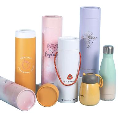 China Customized Biodegradable Round Box Tube Cylinder Cup Cardboard Tube Packaging Paper Box Round The Box Packaging for sale