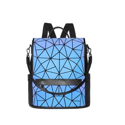 China Other Daily School Bags Travel School Bags Folding School Bag Geometry Backpack Luminous Women's Shoulder Bag Female Girl's Daily Hologram for sale