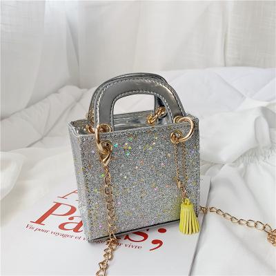 China Fashion Cute Girls Leather Cross - Body Bag Little Girls Fashion Blingbling Kid Handbag for sale