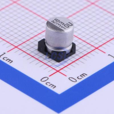 China VEU330M1ATR-0506 standard 5mm 33uF 5.7mm 10V 120% 3000hours 105 -45 ~+105 SMD, 5x5.7mm aluminum electrolytic capacitors for sale