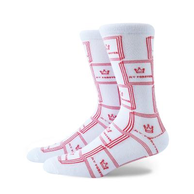 China Premium Breathable Design Your Own Logo Mid Calf Dress Socks For Man for sale