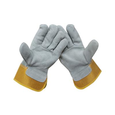 China Comfortable Durable Cowhide Handling Work Gloves Leather Welder Gloves Protective Gloves for sale