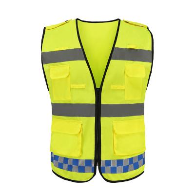 China High Visible Reflective Vest Work Safety Patch With Pocket Safety Guard Reflective Barring Protective Vest for sale