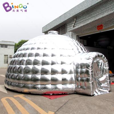 China Event Customized Inflatable Silver Igloo Dome Tent / Inflated Marquee Tent With Blower for sale