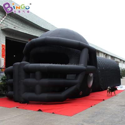 China Inflatable Playground Customized 12x5x4.5m Black Inflatable Helmet Tunnel For Amusement Park Kid for sale