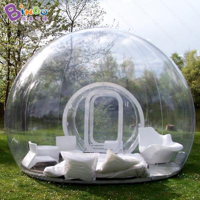 China Luxury transparent inflatable event dome tent 6x4x3mH hotel bubble tent for vacation for sale