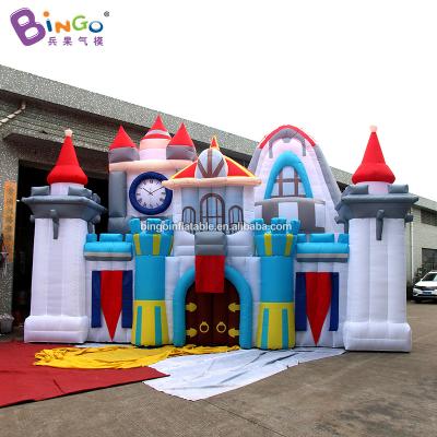 China Fabric Customized 8x2.6x5.5M Inflatable Castle Advertising Inflatables Backdrop For Kids Decoration for sale