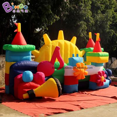 China Fabric Customized 7x2.5x3.5M Inflatable Brick Backdrop Advertising Inflatables For Kids Park Decoration for sale