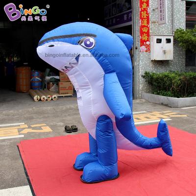 China Newest Customized 2 Meters Tall Inflatable Cartoon Model Shark For Ocean Theme Parade for sale