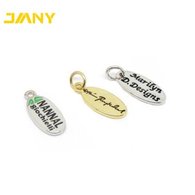 China China Brand Custom Logo Engraved Small Oval Shape Metal Tags For Jewelry for sale